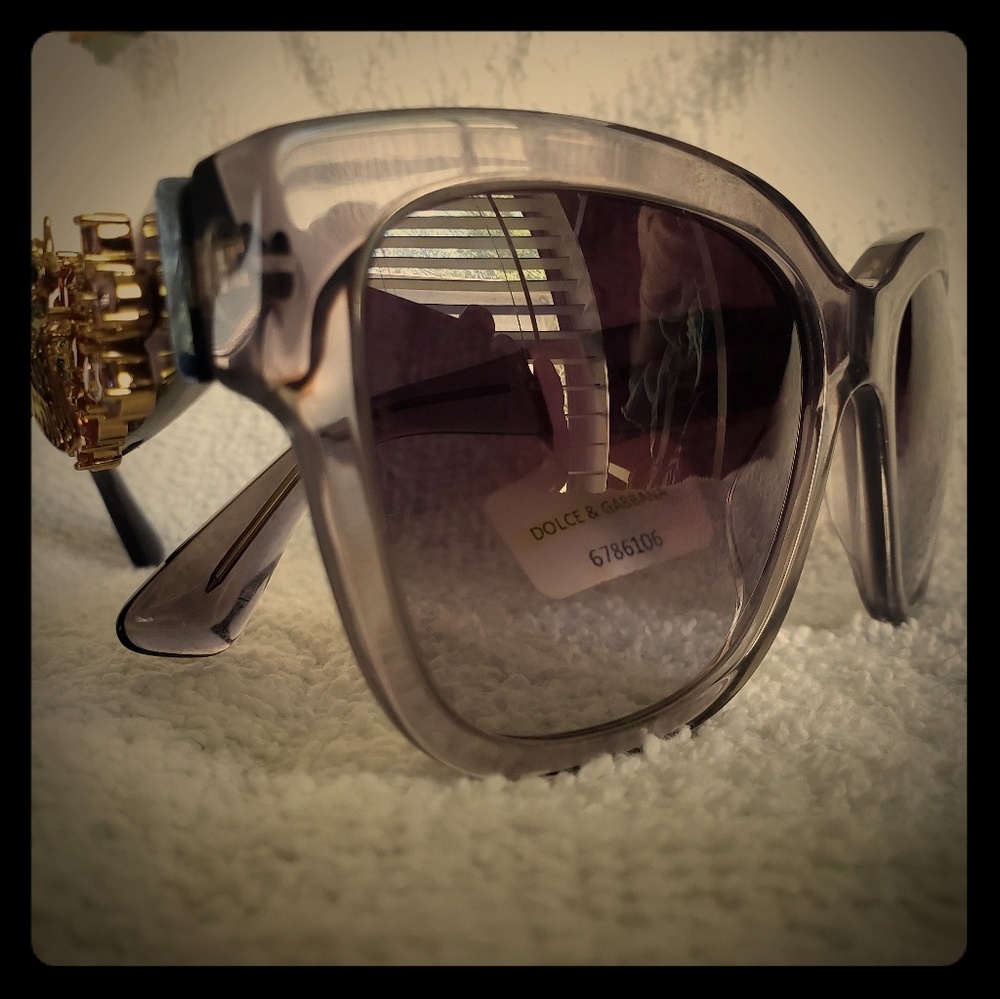 Dolce & Gabbana sunglasses w/ crystal embellishments.